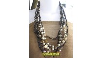 lady fashion beaded long strand necklaces bali